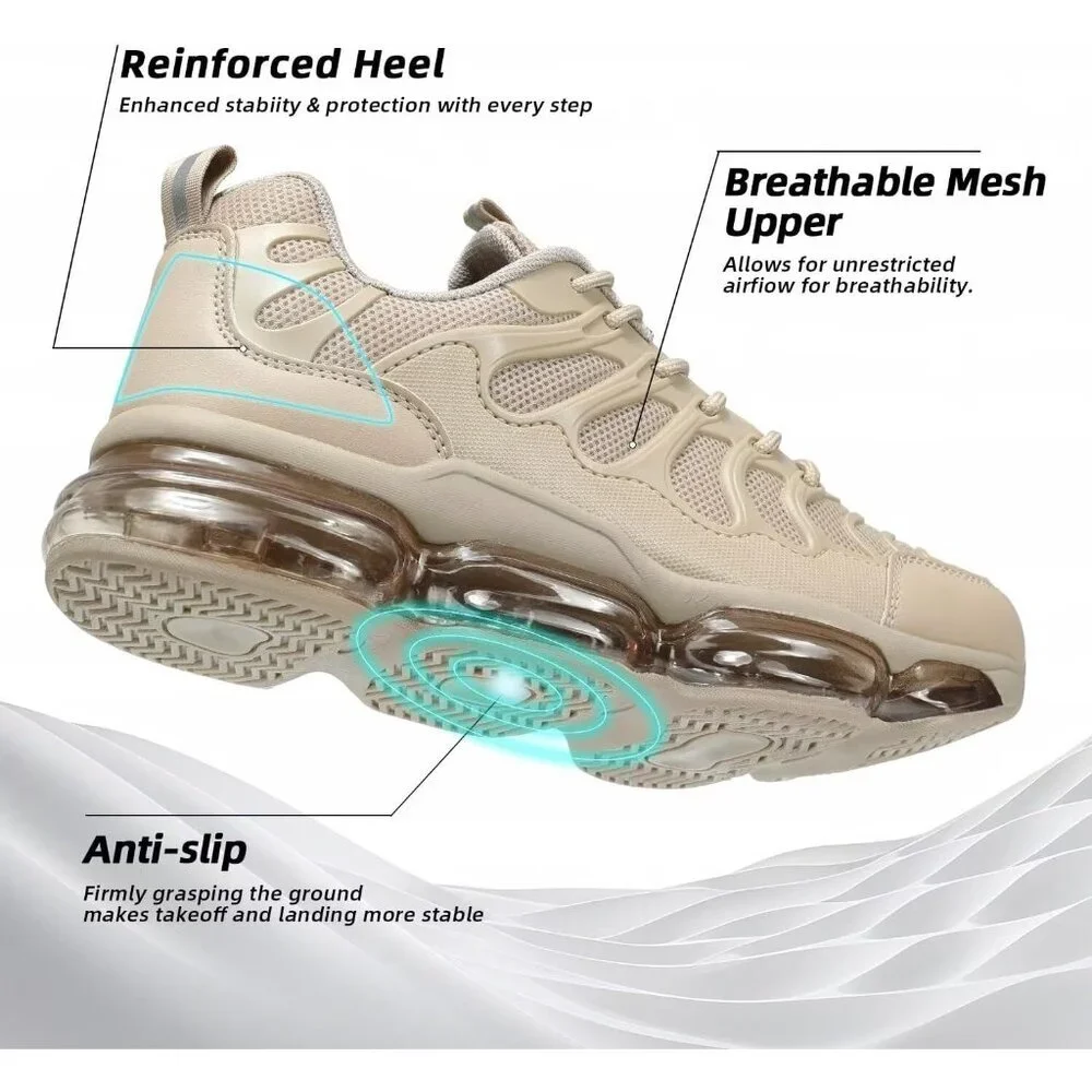 Men's Khaki Walking Shoes Tennis Running Sneakers Casual Trail Sport Gym